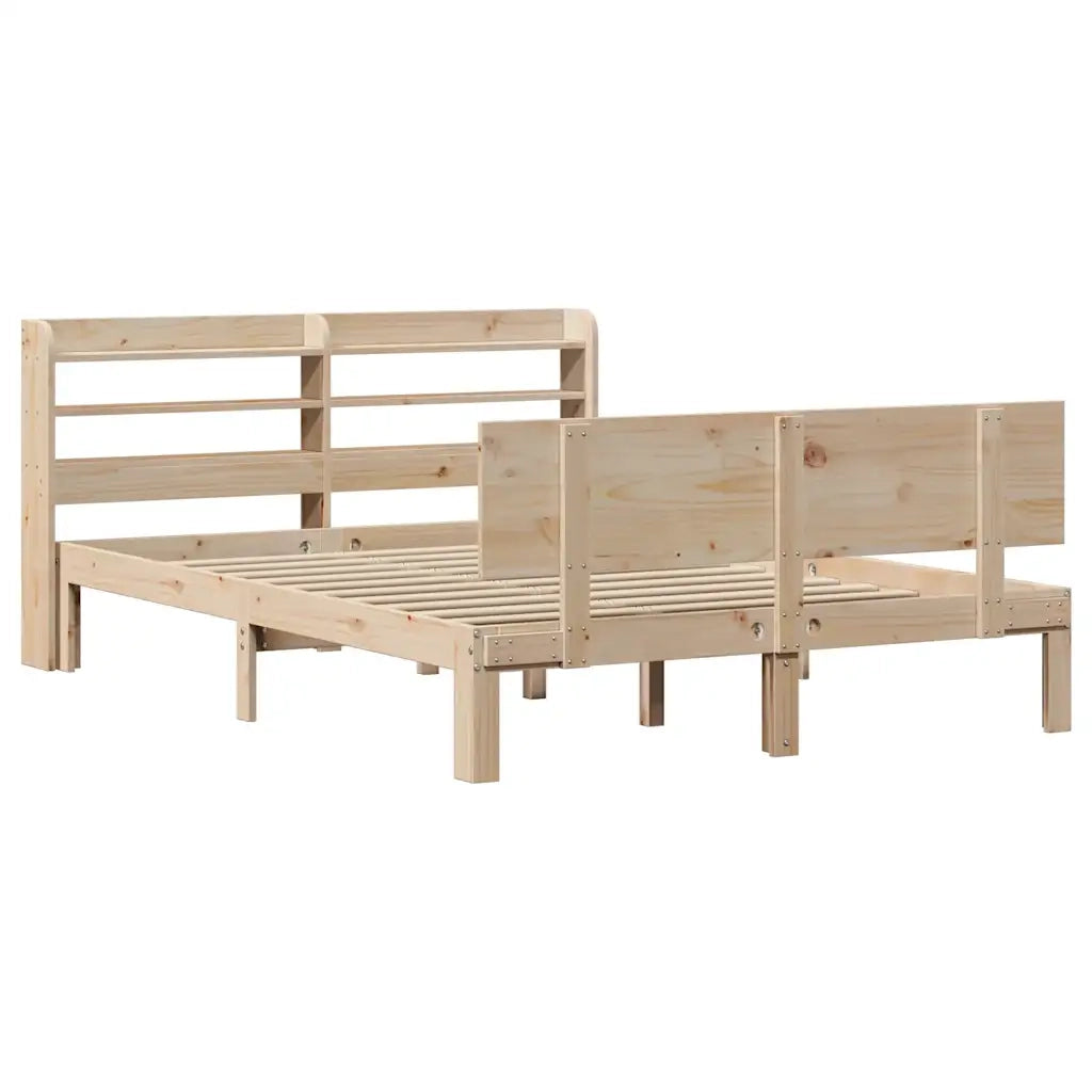 Giroletto con Testiera 160x200 cm in Legno Massello di Pino
