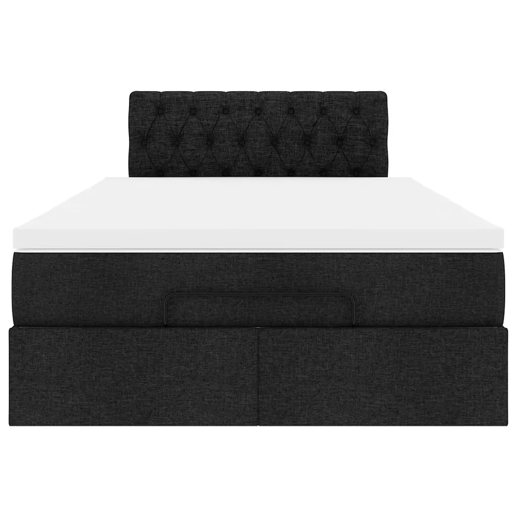 Pouf Letto con Materasso Nero 120x200 cm in Tessuto 3311534