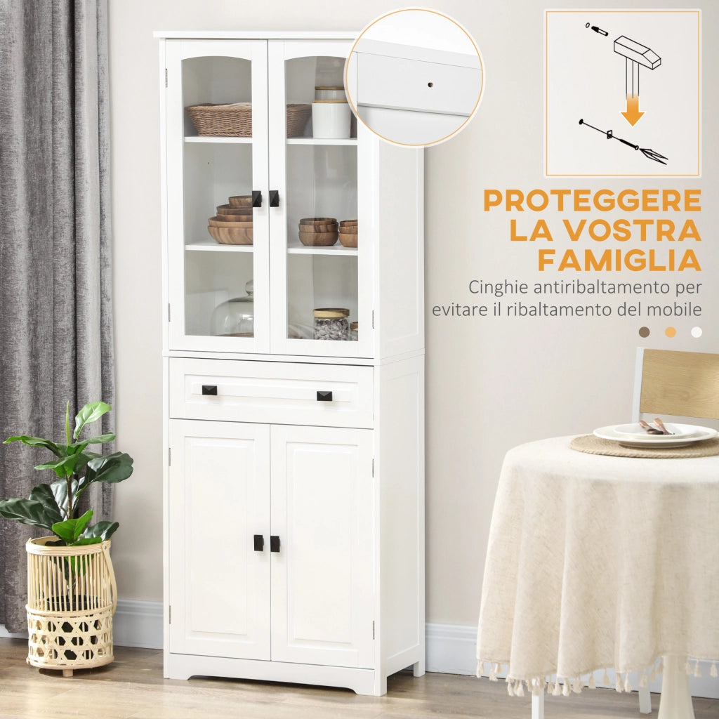 Credenza da Cucina ¨C zephmum ¨C Bianco 60x30x160cm