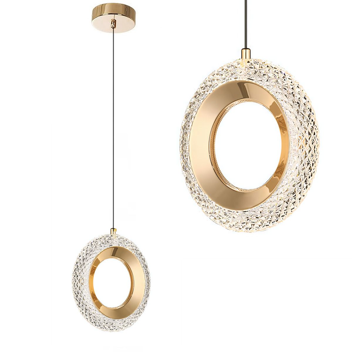 Lampadario A Sospensione In Cristallo G119-1cp Gold