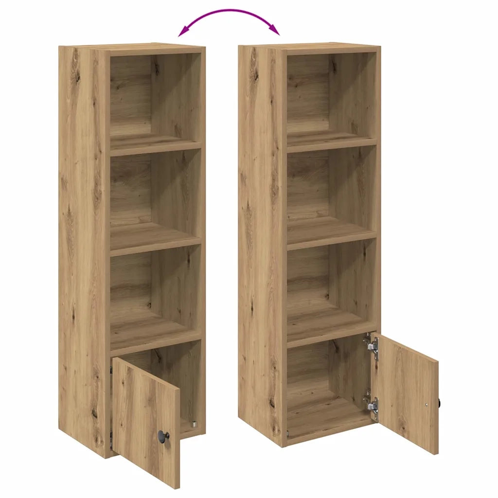 Libreria-Scaffale per Libri-Mobile di Stoccaggio Rovere Artigianale 31x24x102 cm in Legno Multistrato
