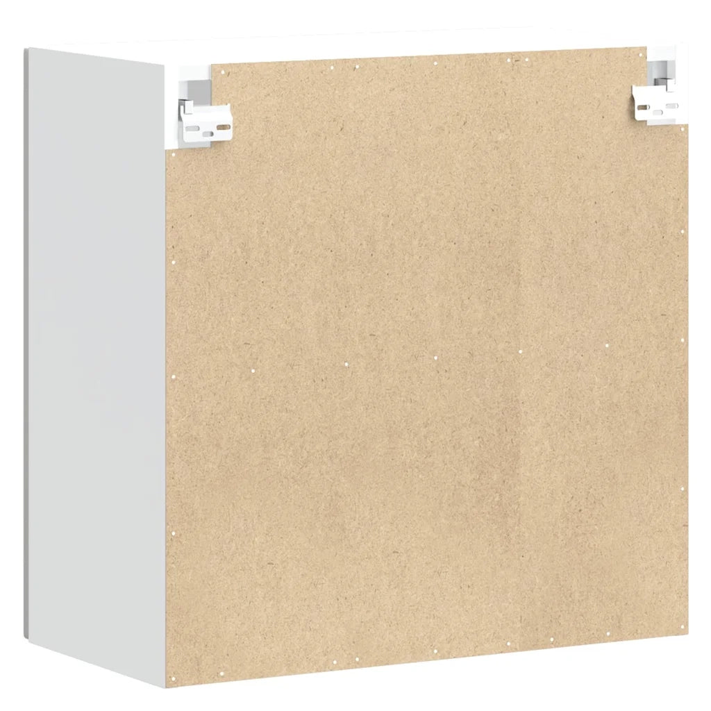 vidaXL Pensile da Cucina con Porta in Vetro Kalmar Bianco Lucido