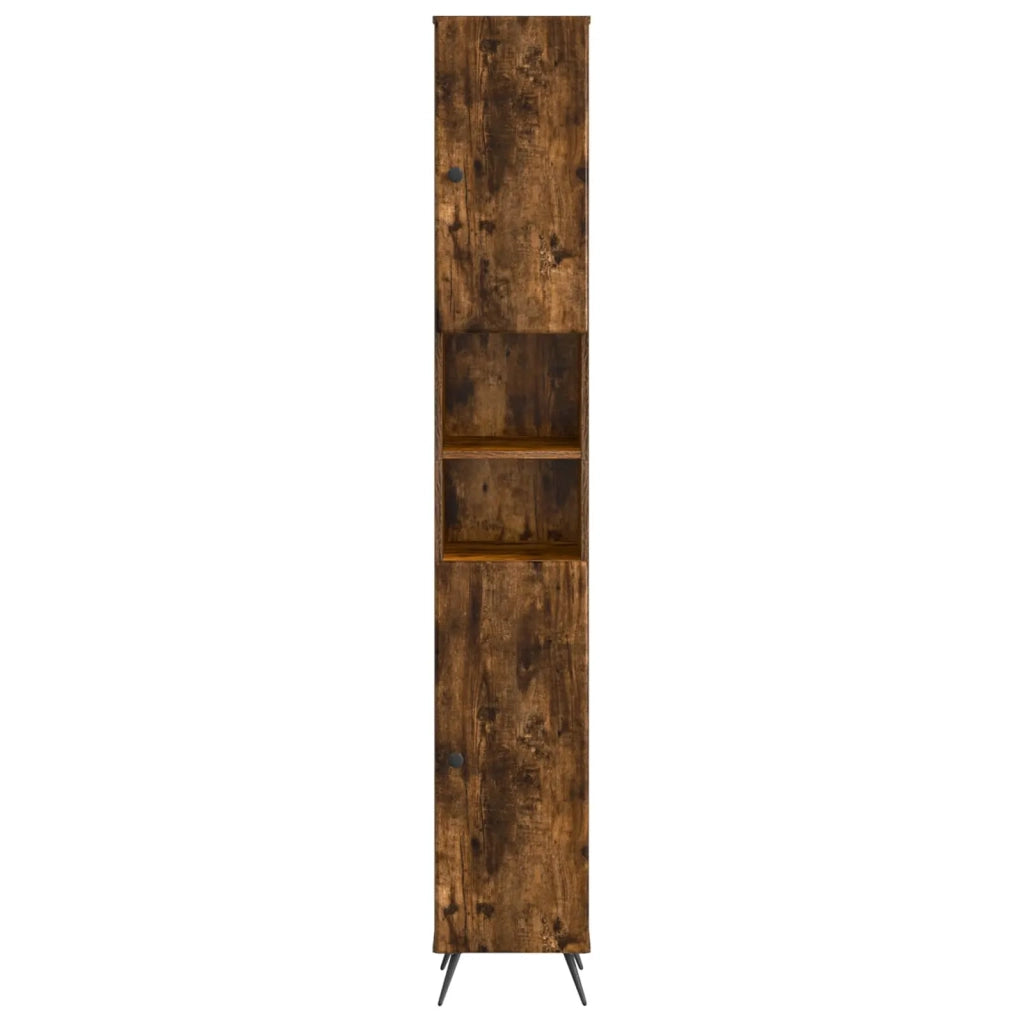 Armadio da Bagno con Ripiano Aperto BREDA Rovere Fumo 897480
