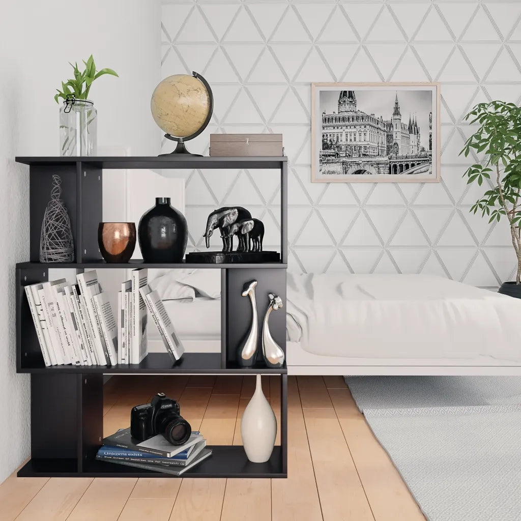 Libreria/Divisorio Nero 80x24x96 cm in Truciolato