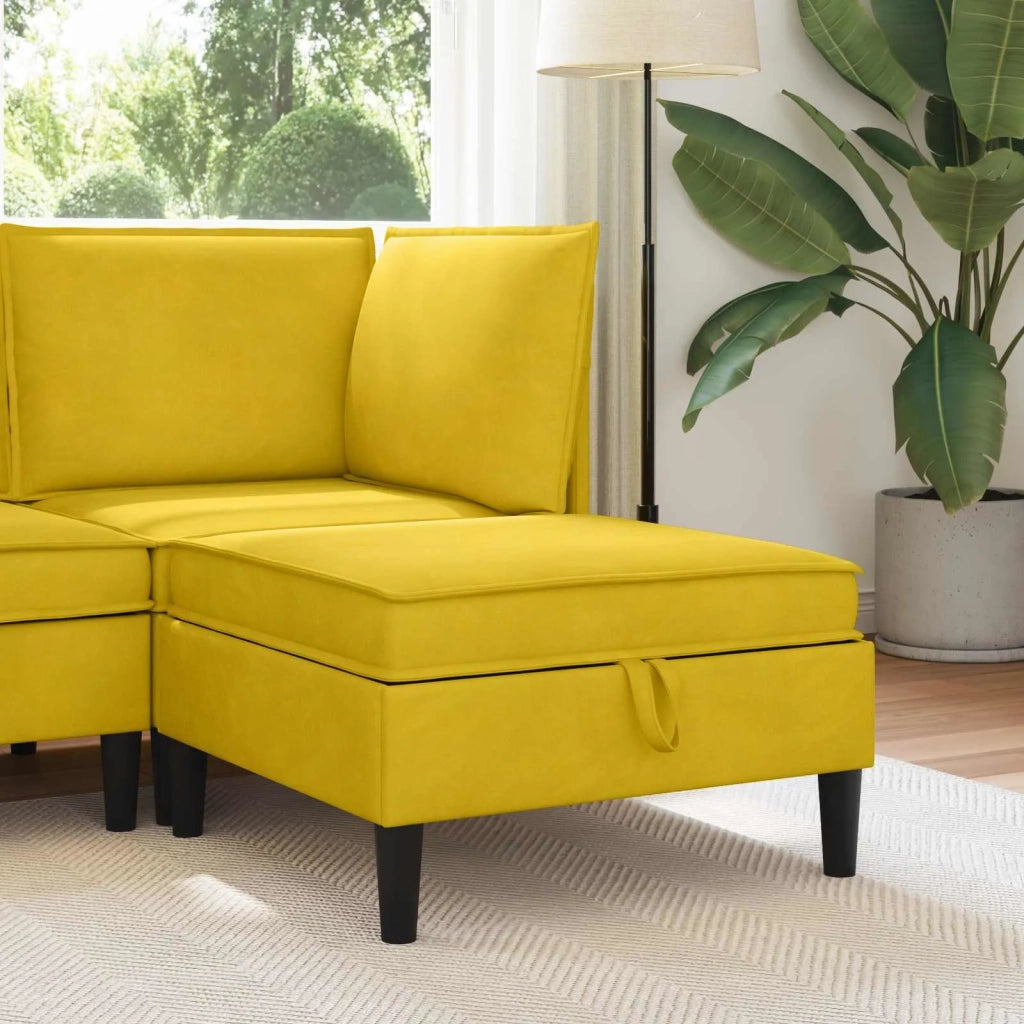 Pouf con Storage Giallo Velluto 42027139