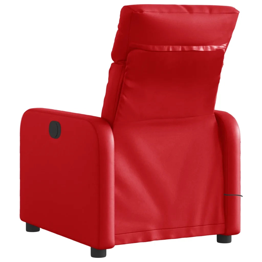 Poltrona Massaggio Elettrica Reclinabile Rosso Similpelle 3206747