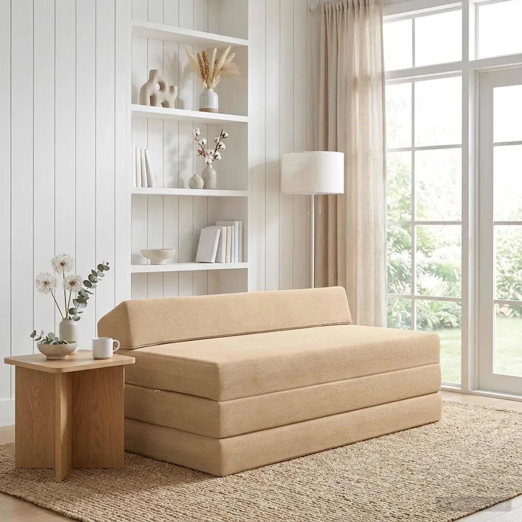 Divano Letto Pieghevole Verde Grigio 120 x 60 x 49 cm Tessuto