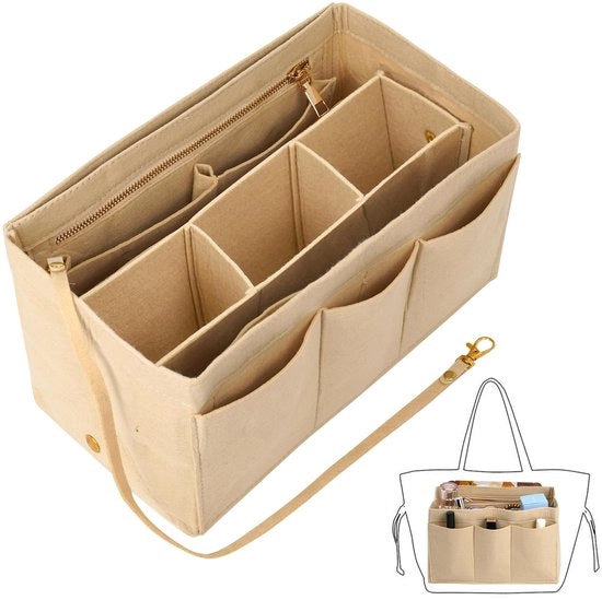 Organizzatore di tasche per donna con molteplici tasche e chiusura a cerniera, dimensioni 30 x 16 x 17 cm
