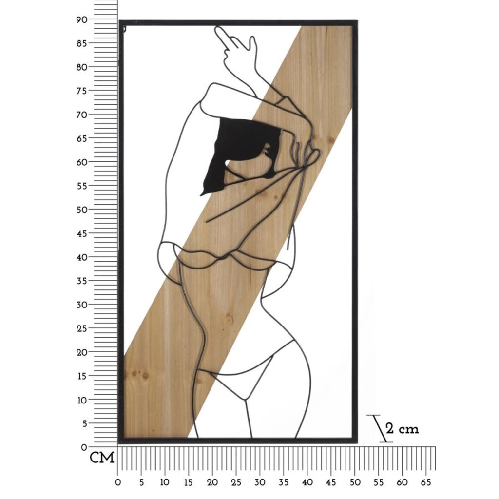 Decorazione in Metallo e Legno Corpi 8, Marrone, Metallo, 50x2x90 cm