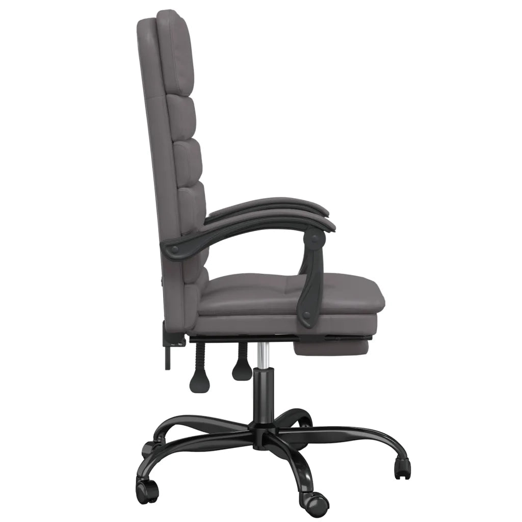 Poltrona da Ufficio Massaggiante Reclinabile Grigio Similpelle cod mxl 26401