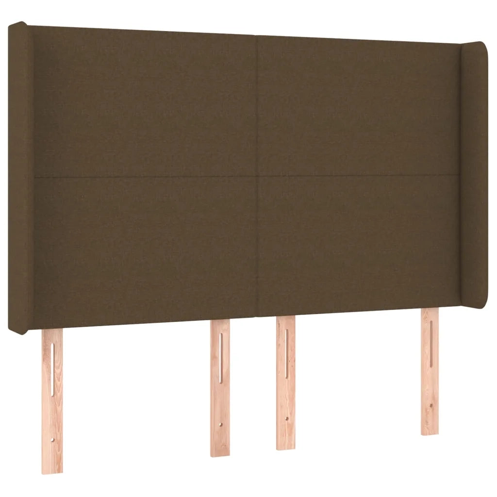 Letto a Molle Materasso e LED MarroneScuro 140x190cm in Tessuto