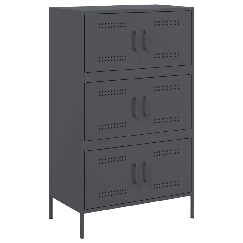 Buffet credenza cassettiera armadio mobile contenitore organizer cucina soggiorno salotto alto 68 x 39 x 113 cm acciaio antracite 02_0032211