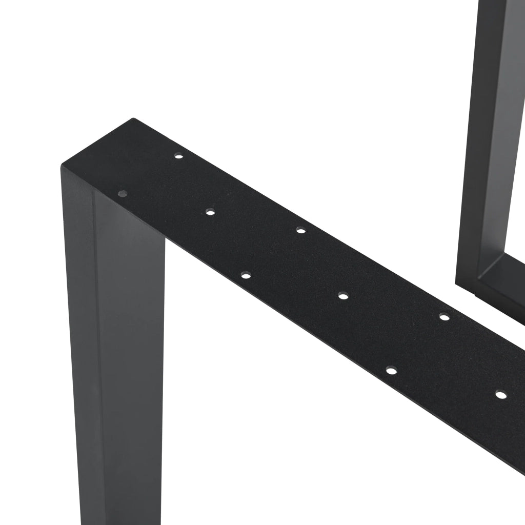 Set di 2 gambe per tavolo mobili moderni design originale fai da te acciaio 72 x 75 cm nero 03_0009676
