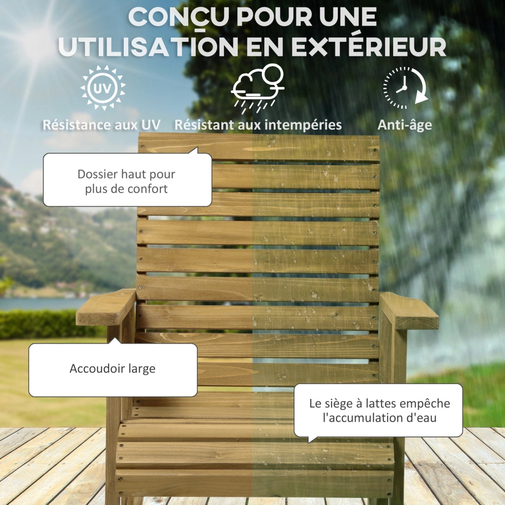 Poltrona dondolo da giardino in legno massello ¨C zephmum ¨C 64x86x85 cm marrone