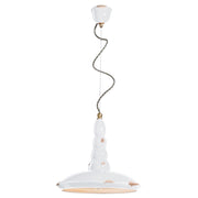Lampadario Vintage Vague Vintage Ferro E Ceramica Bianco 1 Luce E27 40Cm