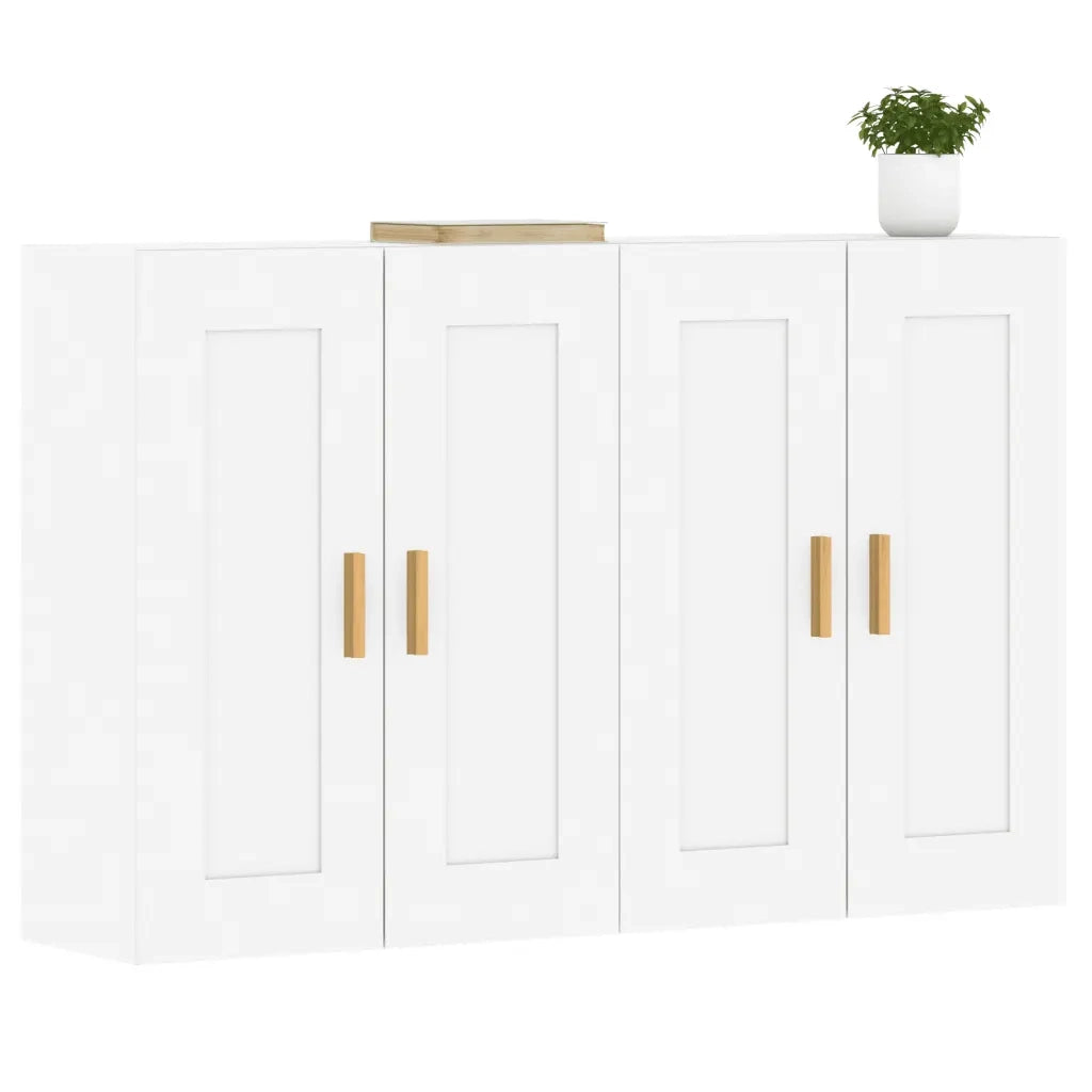 Armadietti a Parete 2 pz Bianchi in Legno Multistrato 3197977