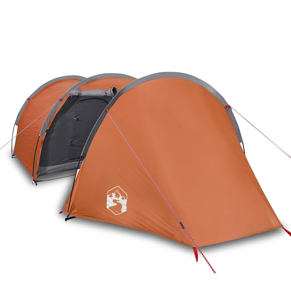 Tenda da Campeggio a Tunnel 4 Persone Arancione Impermeabile 94396