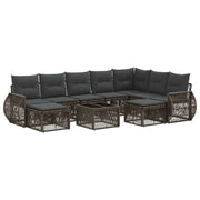 Set Divano da Giardino 10 pcs Grigio polyrattan