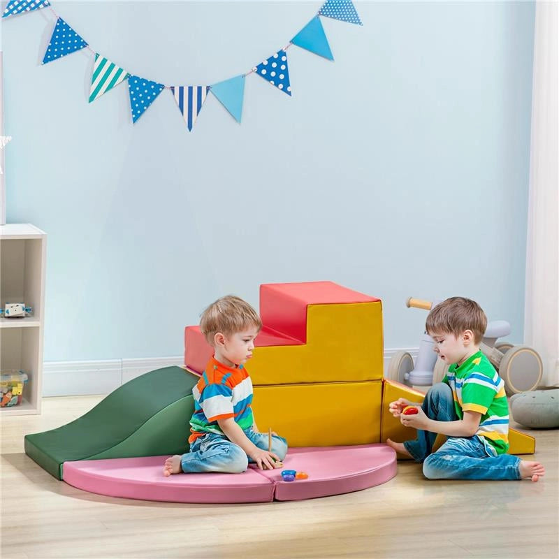 SET COSTRUZIONI MORBIDE PER BAMBINI 1-3 ANNI DA 6 PEZZI IN PU ED EPE MULTICOLORE