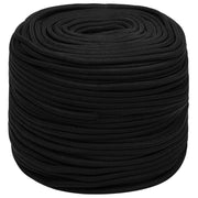 Corda da Lavoro Nera 6 mm 100 m in Poliestere 152814