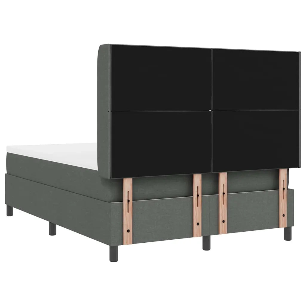 Letto a molle con materasso Grigio scuro 140 x 190 cm Tessuto 3341701