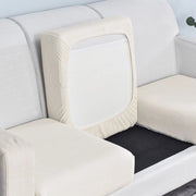Cuscino di divano in elastico - Cuscino per divano con base antiscivolo e morbida, elastico, doppio, misura 100-125*50-65*5-20cm - Bianco