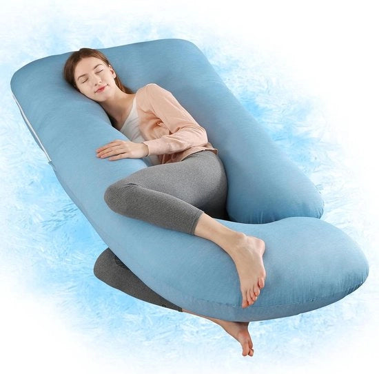 Cuscino per la gravidanza 1524 cm con copertura rimovibile in velluto - Cuscino laterale tipo J - Supporto per schiena, ginocchia e addome - Sonno confortevole per donne incinte