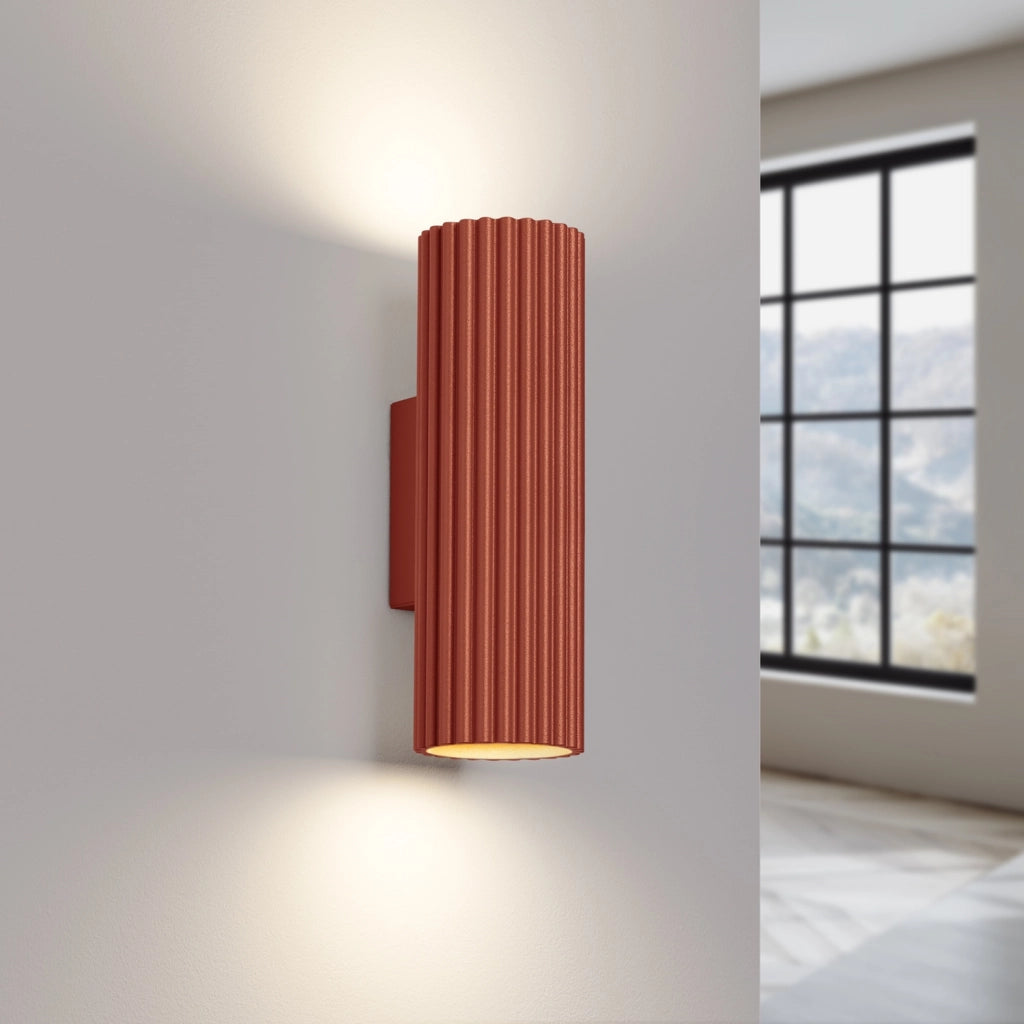 Applique moderna GRAVIO ocra rossa 20cm su/giù 2xGU10