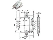 SERRATURA TRIPLICE APPLICARE CON SCROCCO DM BLINDATE 52571/28  mm.63 SX (52571ROMS 36)    MOTTURA