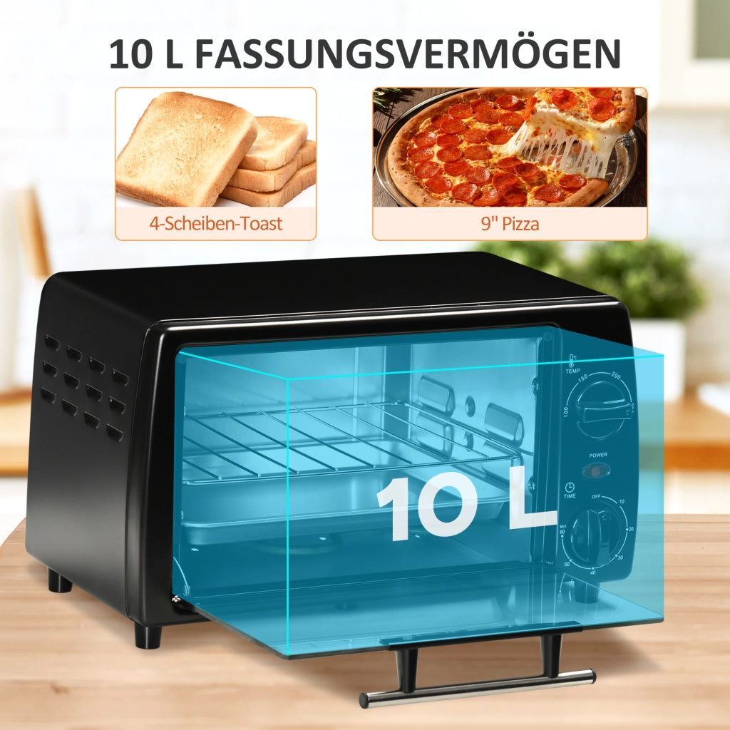 Forno a tostare mini ¨C zephmum ¨C 10L 36.5x26x22cm Nero