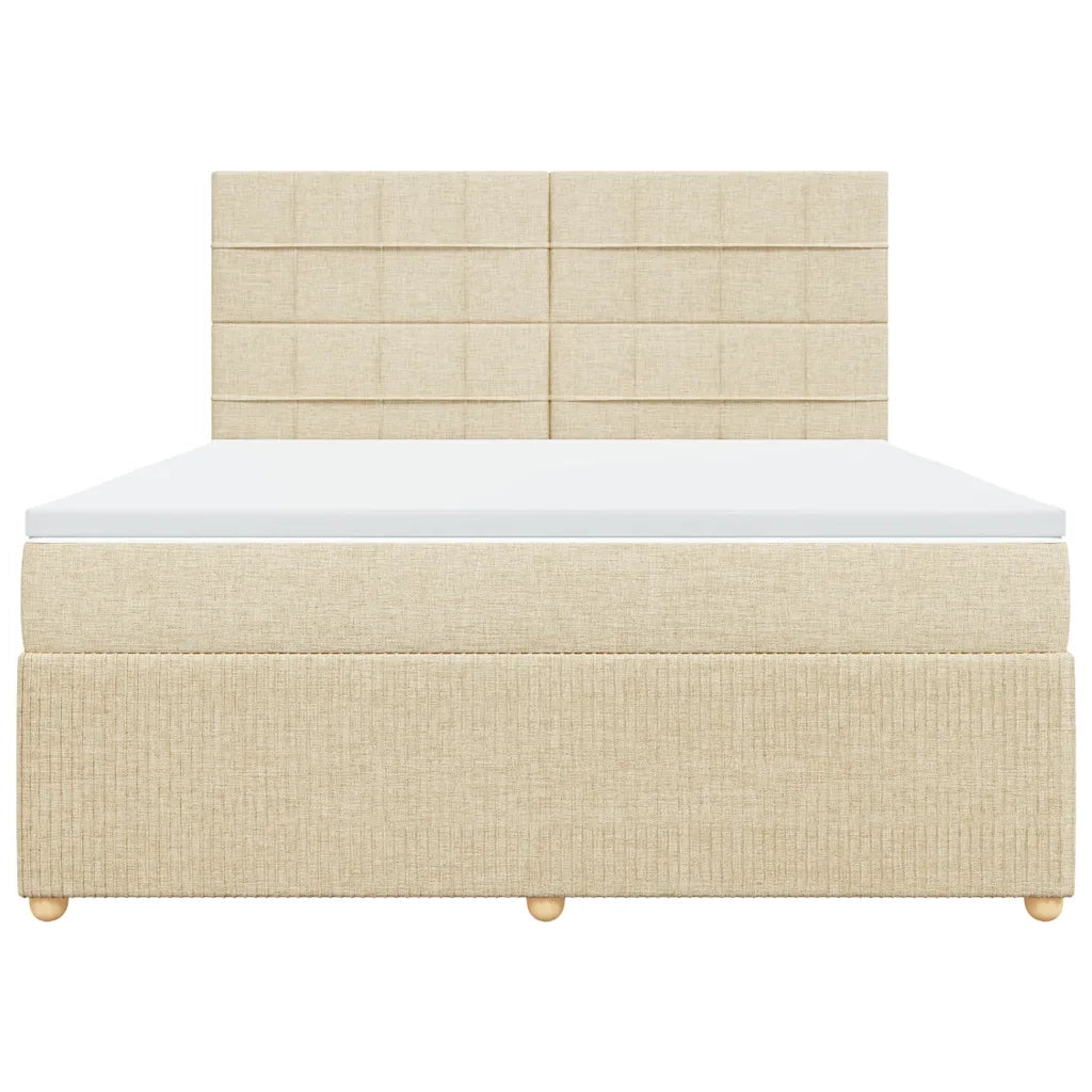 Giroletto a Molle con Materasso Crema 180x200 cm in Tessuto 3292140