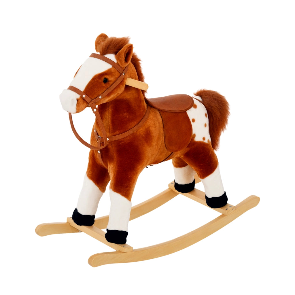 Cavallo a Dondolo in Legno con Suono ¨C zephmum ¨C Marrone 74x28x65 cm