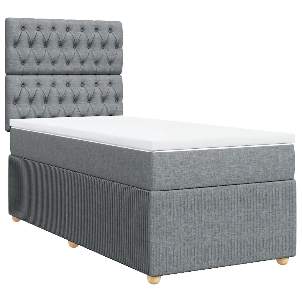 Giroletto a Molle con Materasso Grigio Chiaro 90x190 cm Tessuto 3291918