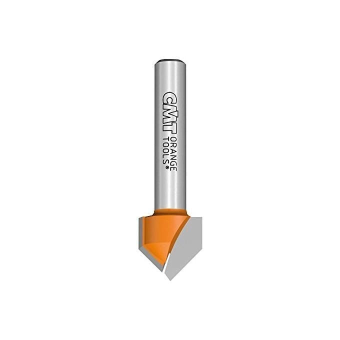 CMT 715.060.11 Fresa per Intagli a V 90° Diametro Taglio 6 mm Lunghezza 8 mm Gambo 6 mm Rotazione Destra colore Arancione-Grigio