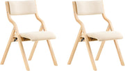Lotto da 2 Sedie Pieghevoli da Pranzo con Seduta e Schienale Imbottiti, Design Elegante e Salvaspazio Sedie Pieghevoli da Interno, Perfette per Cucina, Ufficio ed Esterno, Beige FST40-Wx2