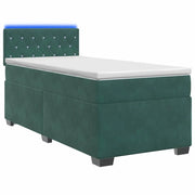 Letto con Box Spring, Materasso e LED Verde Scuro 80 x 200 cm 3452063