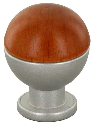 pomolo sferico legno/ottone 735b mm.18 ciliegio cod:ferx.8588