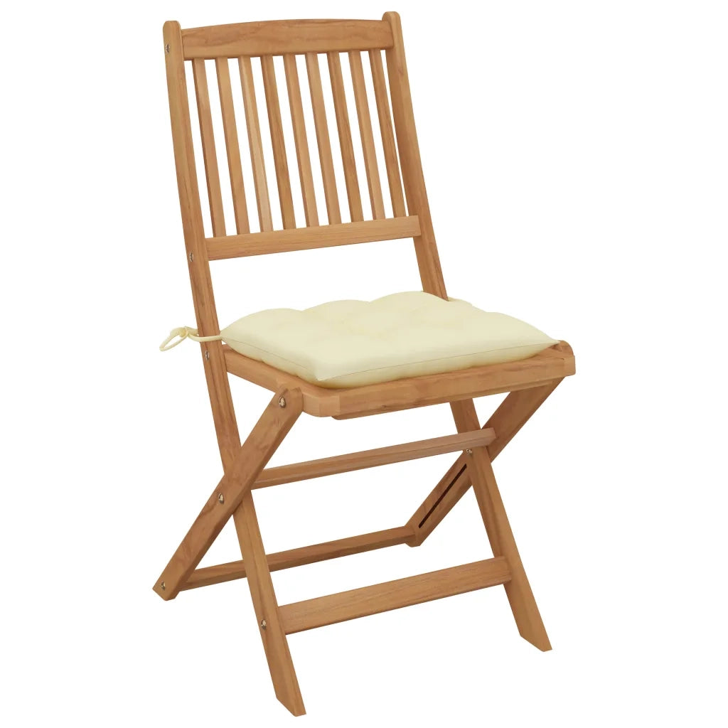 Sedie da Giardino Pieghevoli 6 pz con Cuscini Massello Acacia 3075011