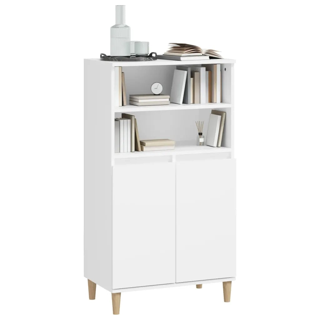 Credenza Alta Bianca 60x36x110 cm in Legno Multistrato 821220