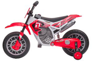 Moto Elettrica per Bambini 12V Motocross Rosso