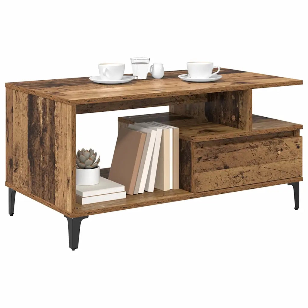 Tavolino da salotto con cassetto Legno vecchio 90 x 49 x 45 cm 881051