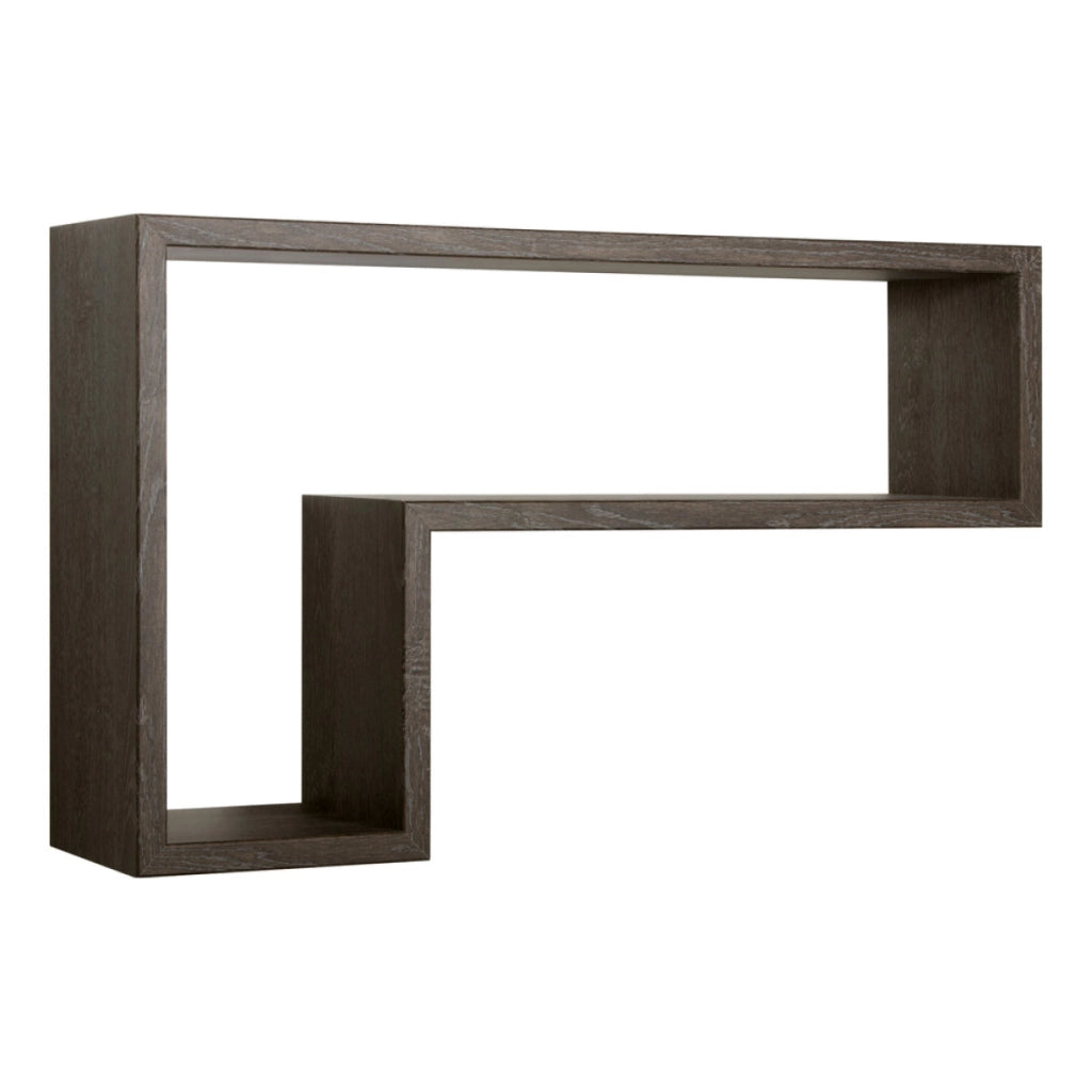 Mensola da Muro Modello LETTERA, Pensile Bagno, Mensola da Parete, Scaffale da Parete, 61x37 p15.5 cm. Finitura  R.SCURO - MADE IN ITALY