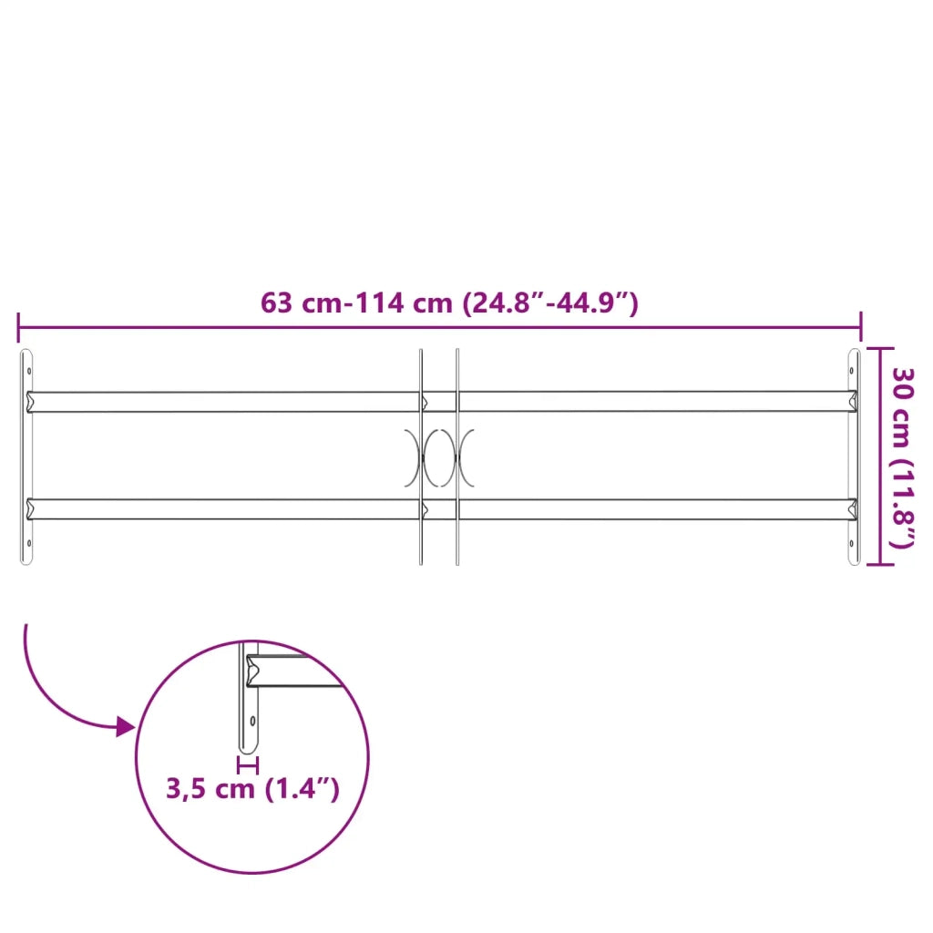 Griglia di Sicurezza per Finestre con 2 Traverse 63-114 cm 42031292