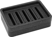 Scodella per Sapone con Vasca Auto-Scorrente e Piastra Draining - Salvapulci per Bagno Cucina Doccia - Osservatorio per Sapone e Spugna a Doppio Strato - Contenitore per Vasca Lavello Contropiano - Gravellato Nero