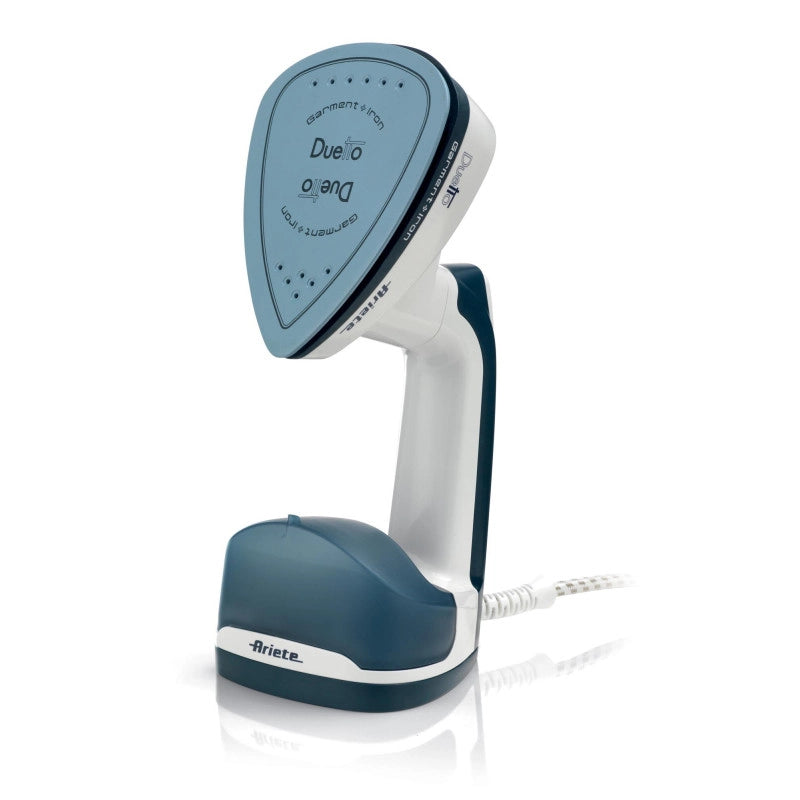 Stiratrice Verticale e Ferro da Stiro - Piastra in Ceramica, 1000W - Bianco e Blu
