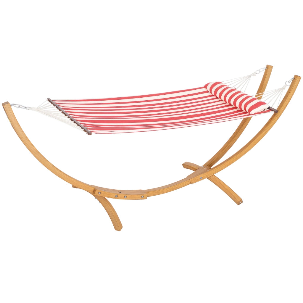 Amaca con supporto in legno e cuscino ¨C zephmum ¨C rosso e bianco 310x118x120cm
