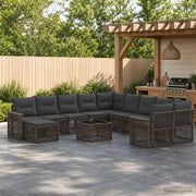 Set Divano da Giardino 12 pz Grigio e Grigio Scuro polyrattan 3435326