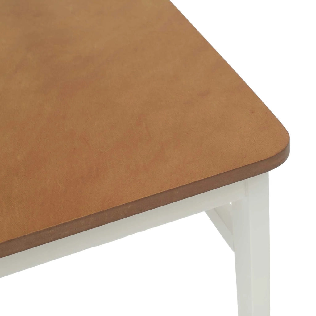 Sedia da pranzo 2 pcs Bianco e Naturale Legno di gomma solido