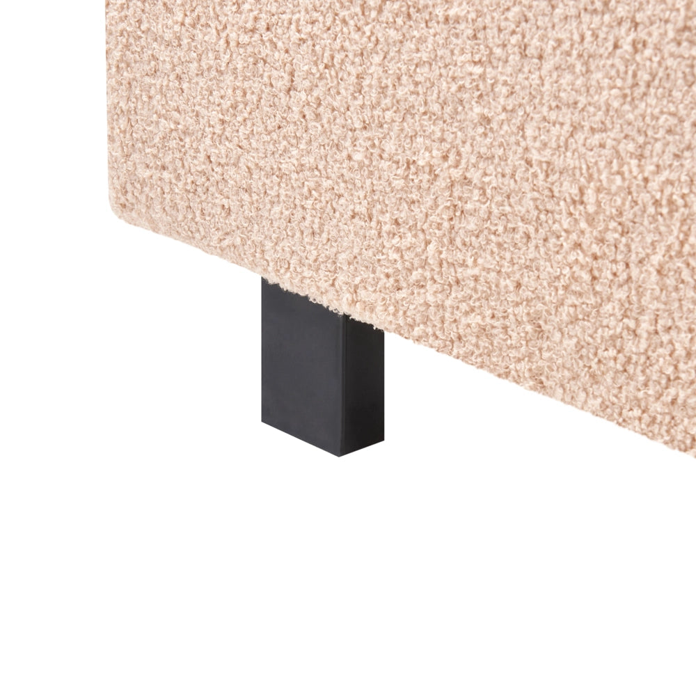 Letto con testiera piccola 120 x 200 cm in bouclé beige dal design moderno