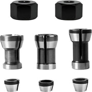 Set di supporti per frese e macchina per la lavorazione del legno - 8 pezzi con 6 adattatori a viti e 2 viti per la lavorazione del legno e applicazioni di frese.